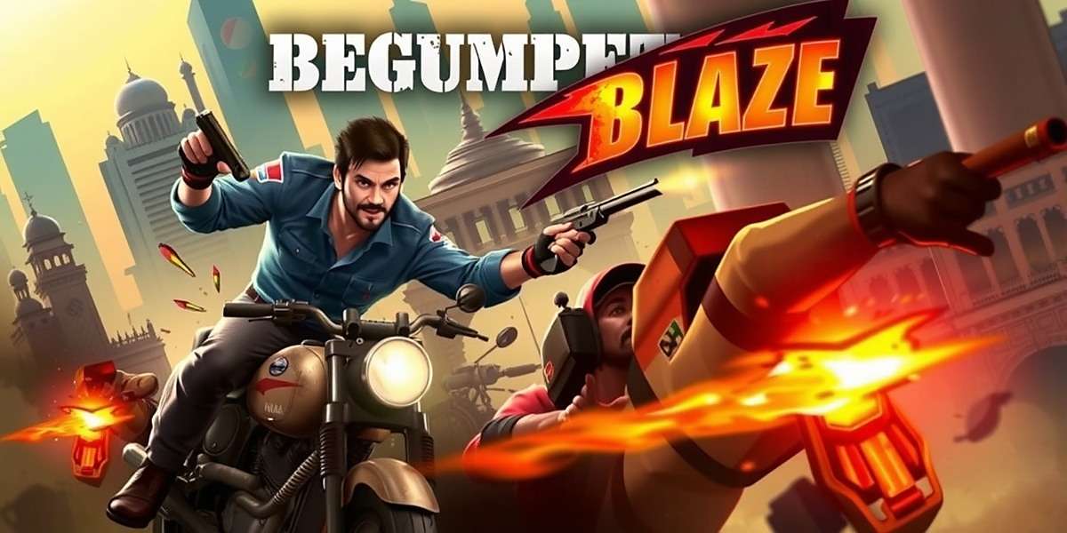 Begumpet Blaze - India's Action Adventure Game Begumpet Blaze game cover showing intense action scene in Indian cityscape