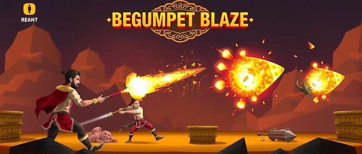 Begumpet Blaze Gameplay Screenshot In-game screenshot of Begumpet Blaze showing action sequence in Indian market